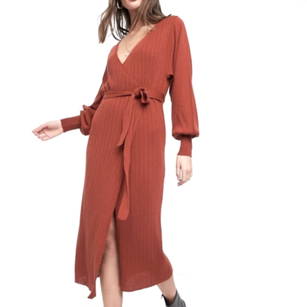 ASOS DESIGN Tall Knitted Wrap Dress